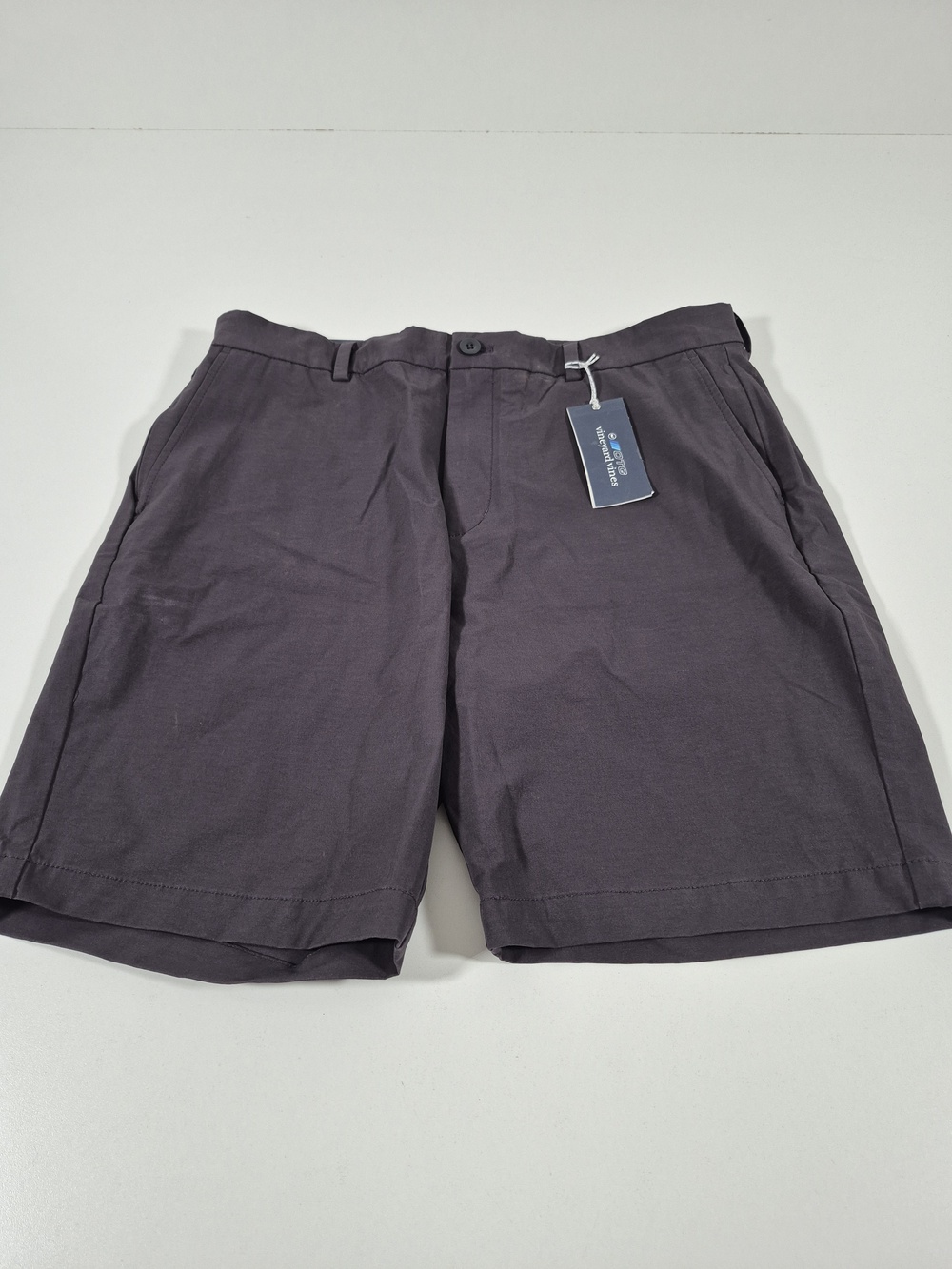 Vineyard Vines On The Go Shorts Mens 36 Gray Chino 9" Inseam Stretch Casual